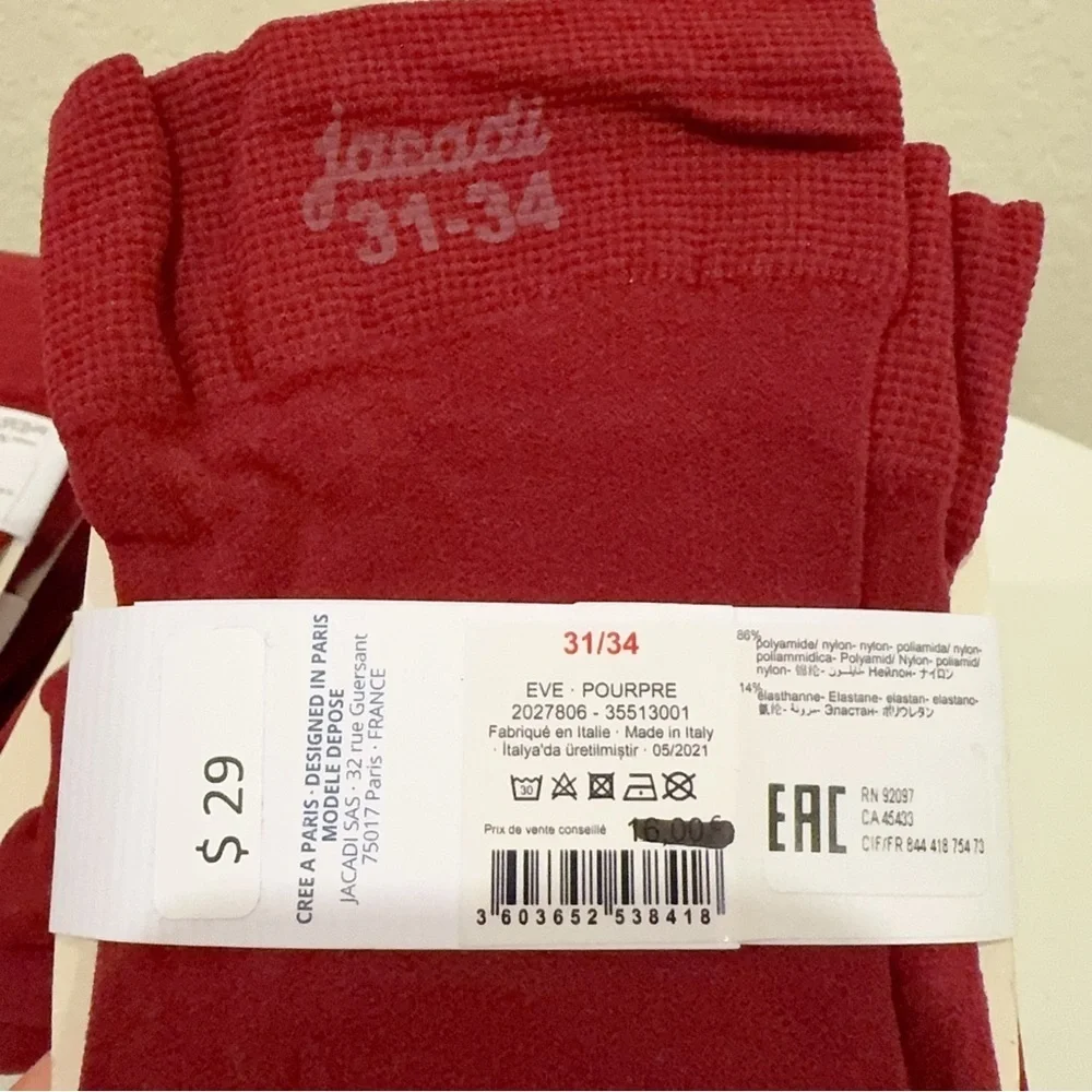 Jacadi Burgundy Plain Stocking Tights Multiple Sizes